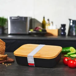 GASTROBACK Lunchbox schwarz, mit Bambusdeckel New