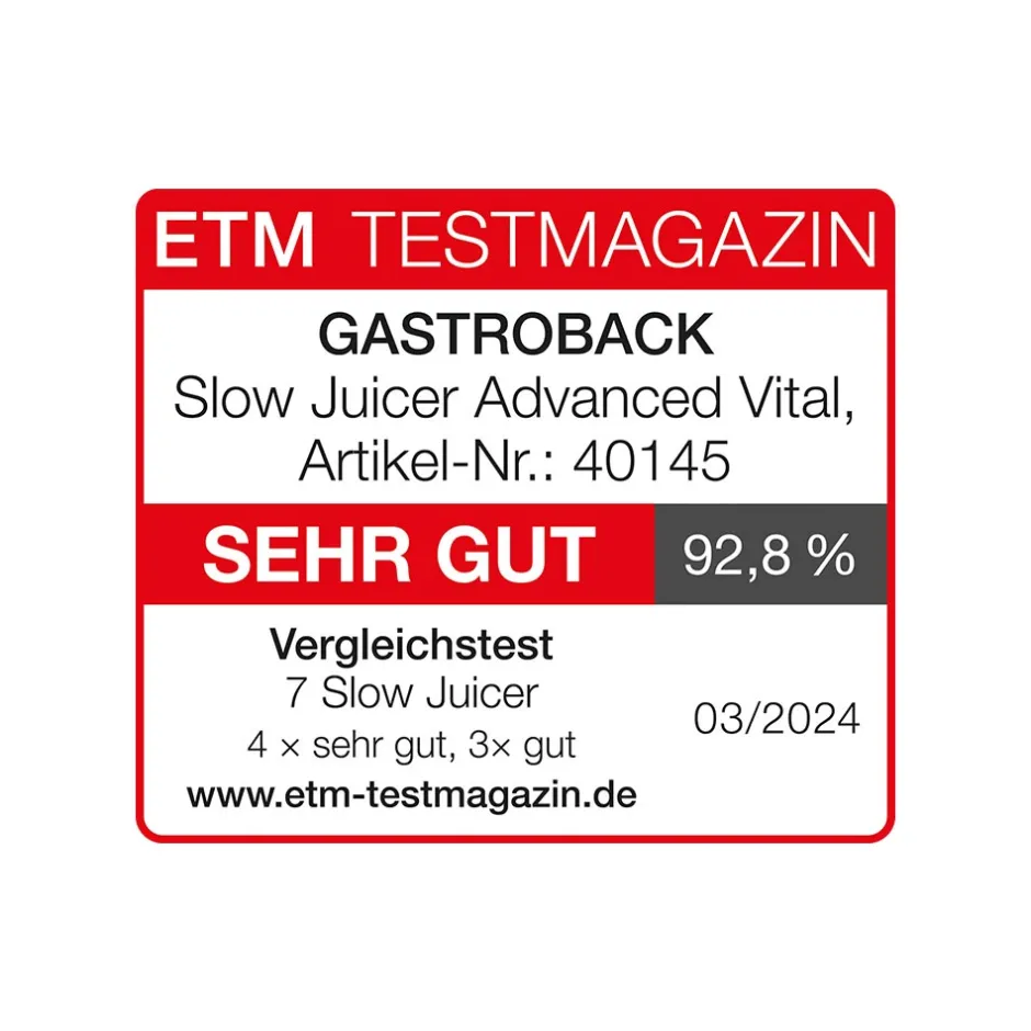 GASTROBACK Slow Juicer Advanced Vital Sale
